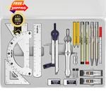 Nicpro 20PCS Professional Geometry Set With Case, Drafting Medium, Silver. Fixed Price $33.24.