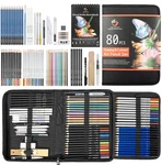 & 80-PACK Colored Sketching Art Pencil Set With 3-COLOR Sketchbook And. Fixed Price $45.39.