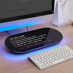 Tsj Office Desktop Whiteboard - 17"X7", Blue Light (black Glass). Fixed Price $50.29.