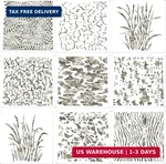 Outus 9 Pieces Print Stencils Camouflage Painting Templates Reusable Grass. Fixed Price $10.90.