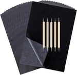 200 Sheets Transfer Tracing Paper Carbon Graphite And 5 Pcs Black. Fixed Price $16.70.