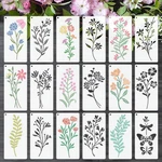 18 Pcs Flower Stencils For Painting On Wood, 6X3IN Botanical Floral .... Fixed Price $15.89.