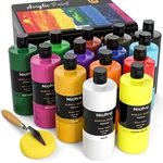 Nicpro 14 Colors Large Bulk Acrylic Set (16.9 OZ,500 Ml) Rich Art Paint.... Fixed Price $68.36.
