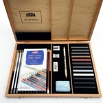 Derwent Fine Art Pencils Sketching Collection Wood Box Graphite Charcoal Pastels. Fixed Price $69.95.