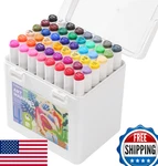 Colourcolor Dual Tip Alcohol Markers Set - Fine & Chisel Art Twin Sketch Pens. Fixed Price $62.93.