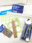 Vintage Alvin Drafting Set Lot Drawing Architect Ruler Protractor Combo Circles. Fixed Price $22.00.