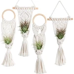 Melphoe 4 Pack Air Holders Stand Fern Macrame Small, Ivory. Fixed Price $18.98.