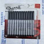 Sharpie Ultra Fine Permanent Marker 12 Count Black New Package. Fixed Price $8.99.