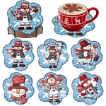 6 Pcs Snowman Diamond Art Coasters Diy Kit Full Drill Wall Decoration Set. Fixed Price $16.94.