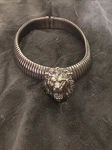 Massive Wide Chunky Vintage Necklace - Lion . Omega Style Modern Jewelry. Fixed Price $120.00.