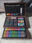 Tyko Arts Wooden Box Coloring Set 143 Pieces. Fixed Price $24.00.