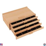 Cezanne Creative Mark 4-DRAWER Birch Wood Pastel Storage Box Brown Organizer. Fixed Price $93.78.