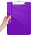 Piasoenc Plastic Clipboards, Translucent Ruler 8.5 X 11, Purple. Fixed Price $14.99.