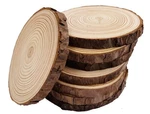 Unfinished Natural With Tree Bark Wood Slices 8 Pcs 5.5-6 Inch Disc Coasters .... Fixed Price $23.72.