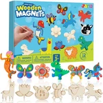 Joyin 12 Wooden Magnet Creativity Arts & Crafts Painting Kit For Kids, Decora.... Fixed Price $14.99.