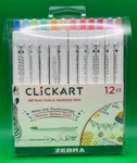 Clickart Retractable Marker Pen, Fine Point, 0.6MM, Assorted Light Ink Colors. Fixed Price $9.95.