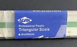 Alvin Professional 12" Triangular Drafting Architects Scale Ruler 240P, Case. Fixed Price $14.00.