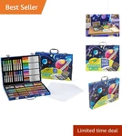 140-PIECE Kids Case Vibrant Crayons, Markers & Pencils For Young Artists. Fixed Price $49.99.