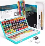 Chromatek Watercolor Paint Set, 128 Vivid Colors Portable Box With Pad, Brush. Fixed Price $13.50.