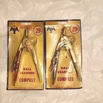 2-MALLARD Ball Bearing Compass With Safety Pointed Tip Made Usa Nos Lot. Fixed Price $25.00.