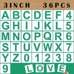 36PCS Letter Stencils Inch Reusable Plastic, Alphabet Craft. Fixed Price $16.79.