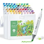 Alcohol Markers 60 Landscape Colors Dual Tip Refillable Ohuhu Kaala Mini Brush. Fixed Price $89.99.