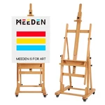 Meeden Heavy-duty H-frame Studio Easel, Solid Beech, 4 Locking Casters, 82" Max. Fixed Price $297.42.