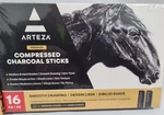 Arteza Compressed Charcoal Sticks Set Of 16, Medium And Hard Grade Sketching. Fixed Price $7.50.