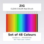 Kuretake Zig Clean Real Brush Pen Colors RB-6000AT/48V New Japan. Fixed Price $139.99.