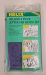 Vtg Helix Deluxe 9PC Lettering Guide Set Multi-sized Number + Alphabet Stencils. Fixed Price $15.99.