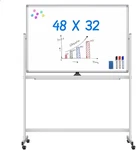 Maxtek 48X32 Rolling Whiteboard Double Sided Mobile Dry Erase Stand. Fixed Price $205.04.
