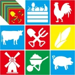 24 Pcs Farm Theme Stencil Set 8 X Inch Plastic Drawing Painting Tem.... Fixed Price $24.32.
