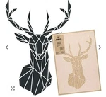 Reusable Plastic Wall Stencil 23'' X 37 Geometric Deer Head Nakleo. Fixed Price $25.99.