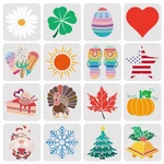 Fingerinspire 16PCS Seasonal Icons Stencil Template 7.9X7.9 Inch Reusable Tem.... Fixed Price $19.59.