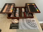 New Open Case Dm Creations Art 102 Portable Set Markers Pastels Colored Pencils. Fixed Price $29.99.