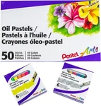 Pentel Arts Oil Pastels - 50 Color Set With Metallic And Fluorescent Packs. Fixed Price $17.99.