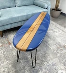 Surf Board Coffee Table 48INCHES By 12 Inches. Hypnotic Art Design/free Ship. Fixed Price $225.00.