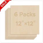 Omtech 6 Pack Birch Plywood Sheets 12X12 For Crafts, 1/8" Thick. Fixed Price $17.99.