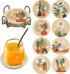 Clendo 8 Pcs Bohemian Style Diamond Painting Coasters Kits For BDWY149-US. Fixed Price $18.07.