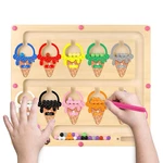 Hoarosall Magnetic Color And Number Maze Toy, Wooden Toys - Ice Cream. Fixed Price $24.18.