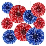 Outus Pcs Western Party Decorations Paper Fans Wild Bandana 9 Red/blue. Fixed Price $17.50.