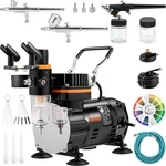Airbrush Ensemble, Expert Kit With Compressor, Multi-use Dual-action Gr. Fixed Price $192.76.