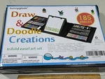 Art Set For Kids Sunnyglade 185 Pieces Double Sided Trifold Drawing Easel. Fixed Price $17.00.