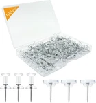 100-PACK Heavy-duty And Push Pins Clear Flat-head Thumbtacks With Storag. Fixed Price $9.53.