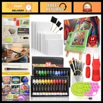 64-PIECE Colorful Acrylic Painting Set With Easel, 24 Colors, Canvas, Brushes &. Fixed Price $69.99.