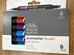 Winsor & Newton Promarker Brush Set, 6 Count, Rich Tones,. Fixed Price $21.83.