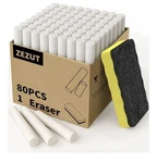 Zezut White 80PCS, Low Dust Chalks Stick 1 Count (pack Of 80). Fixed Price $14.00.