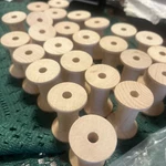 25 Hourglass Spools X 1-3/8 Inch, Unfinished, For Crafts Woodpeckers. Fixed Price $29.00.