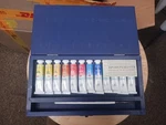 "white Nights" Watercolor Paint Set: 12 Tubes (10 Ml Each), Blue Wood Case, Brus. Fixed Price $49.00.