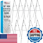 U.s. Art Supply 66 High Gallery Silver Metal Display Easel 10 Pack - Large. Fixed Price $283.89.
